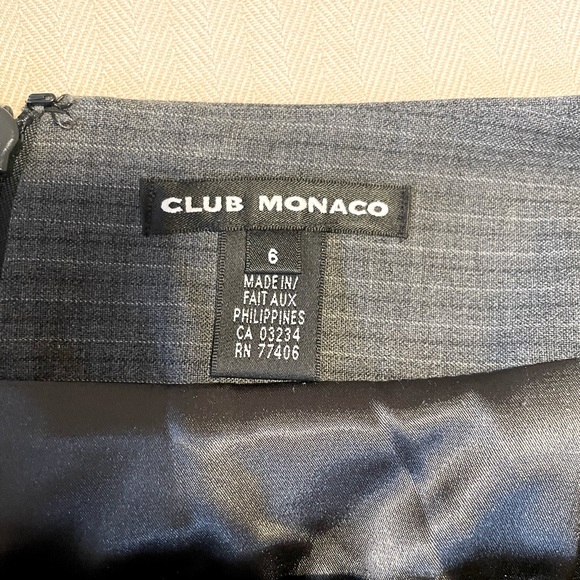 Club Monaco, grey pinstripe pencil skirt, SZ 6 - Picture 3 of 7